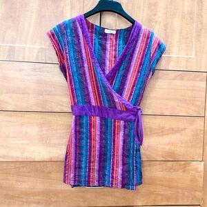Gorgeous 100% cotton wraparound top